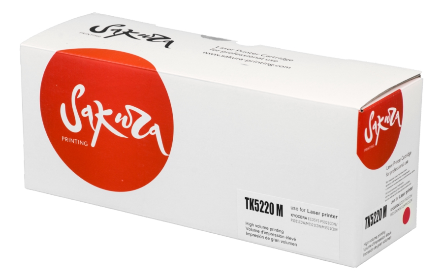 Картридж SAKURA TK5220M для Kyocera Mita ECOSYS p5020cdn/ p5021cdw/ m5221cdn/ m5521cdw, пурпурный, 1 200 к.
Картридж SAKURA TK5220M для Kyocera Mita ECOSYS p5020cdn/ p5021cdw/ m5221cdn/ m5521cdw, пурпурный, 1 200 к.