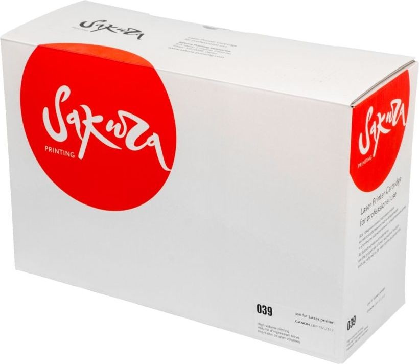 Картридж SAKURA CRG039 для Canon i-SENSYS LBP351/ LBP352, черный, 11000к.
Картридж SAKURA CRG039 для Canon i-SENSYS LBP351/ LBP352, черный, 11000к.