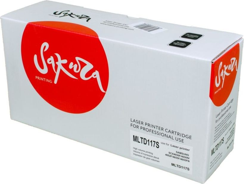 Картридж SAKURA MLTD117S для Samsung SCX-4655, черный, 2500 к.
Картридж SAKURA MLTD117S для Samsung SCX-4655, черный, 2500 к.