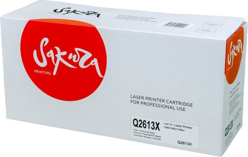 Картридж SAKURA Q2613X для HP LaserJet 1300/1300n/1300x, черный, 4000 к.
Картридж SAKURA Q2613X для HP LaserJet 1300/1300n/1300x, черный, 4000 к.
