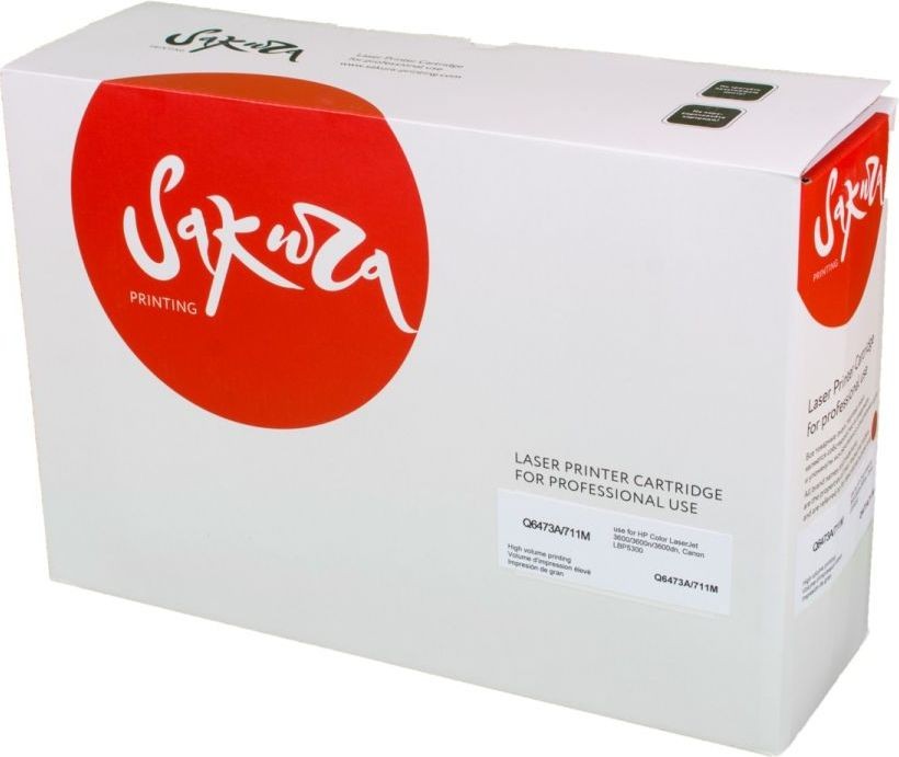 Картридж SAKURA Q6473A/711M для HPColor LaserJet 3600/3600n/3600dn, Canon LBP5300 пурпурный, 4000 к.
Картридж SAKURA Q6473A/711M для HPColor LaserJet 3600/3600n/3600dn, Canon LBP5300 пурпурный, 4000 к.