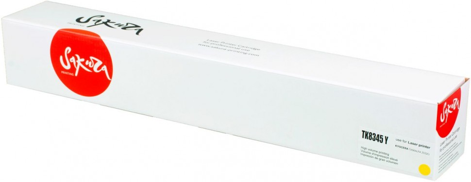 Картридж SAKURA TK8345Y для Kyocera TASKalfa 2552ci, желтый, 12 000 к.
Картридж SAKURA TK8345Y для Kyocera TASKalfa 2552ci, желтый, 12 000 к.