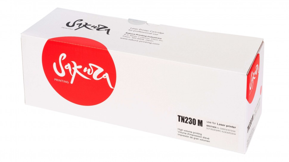 Картридж SAKURA TN230M для Brother DCP-9010CN, HL-3040CN/3070CW, MFC-9120CN/9320CW, пурпурный, 1400 к.
Картридж SAKURA TN230M для Brother DCP-9010CN, HL-3040CN/3070CW, MFC-9120CN/9320CW, пурпурный, 1400 к.