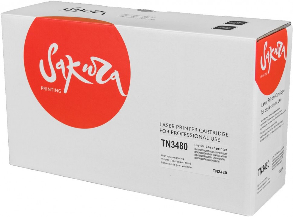 Картридж SAKURA TN3480 для Brother HL-L5000, HL-L5100, HL-L5200, HL-L6250, HL-L6300, HL-L6400, DCP-L5500DN, DCP-L6600DW, MFC-L5700DN, MFC-L5750DW, MFC-L6800, MFC-L6900 , черный, 8000 к.
Картридж SAKURA TN3480 для Brother HL-L5000, HL-L5100, HL-L5200, HL-L6250, HL-L6300, HL-L6400, DCP-L5500DN, DCP-L6600DW, MFC-L5700DN, MFC-L5750DW, MFC-L6800, MFC-L6900 , черный, 8000 к.