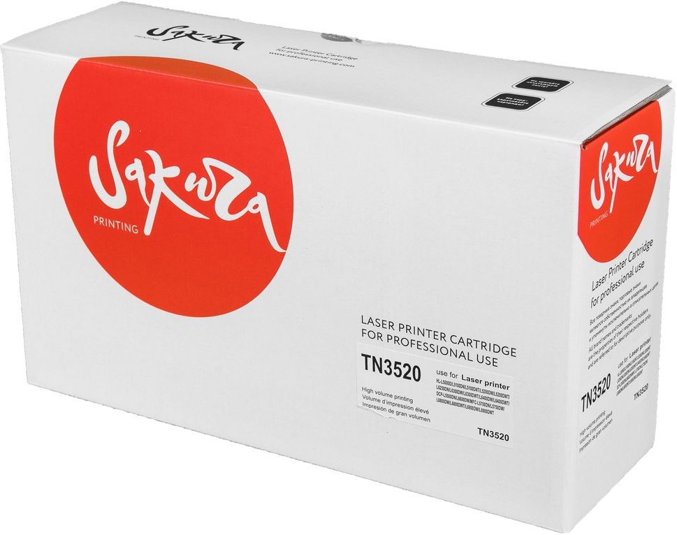 Картридж SAKURA TN3520 для Brother HL-L6400DW, HL-L6400DWT, MFC-L6900DW, MFC-L6900DWT, черный, 20 000 к.
Картридж SAKURA TN3520 для Brother HL-L6400DW, HL-L6400DWT, MFC-L6900DW, MFC-L6900DWT, черный, 20 000 к.