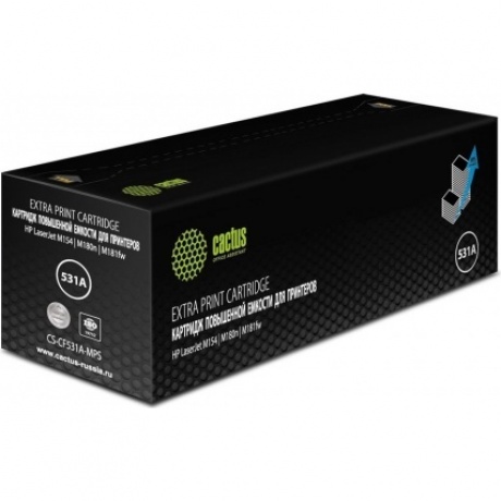 Картридж лазерный Cactus CS-CF531A-MPS голубой (2700стр.) для HP LaserJet M154/M180n/M181fw
Картридж лазерный Cactus CS-CF531A-MPS голубой (2700стр.) для HP LaserJet M154/M180n/M181fw