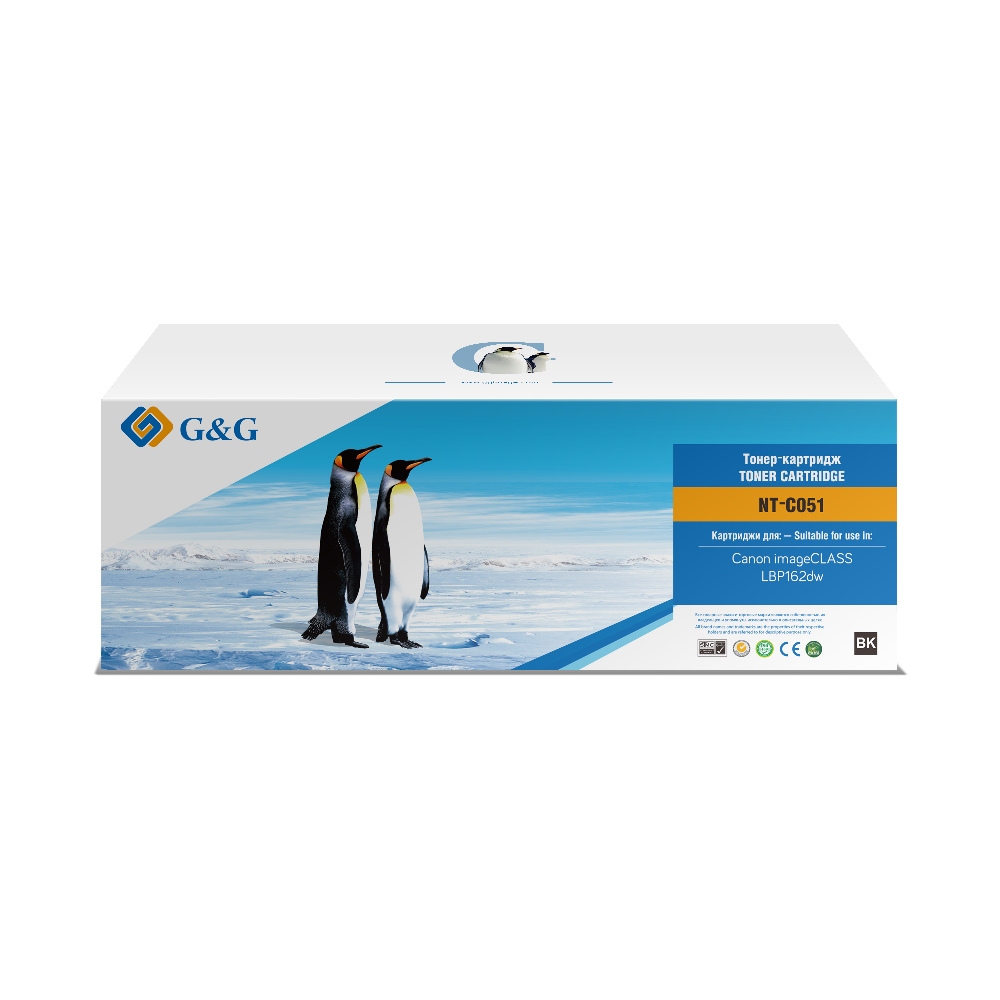 Картридж лазерный G&G NT-C051 черный (1700стр.) для Canon LBP 162dw/MF 264dw/267dw/269dw
Картридж лазерный G&G NT-C051 черный (1700стр.) для Canon LBP 162dw/MF 264dw/267dw/269dw