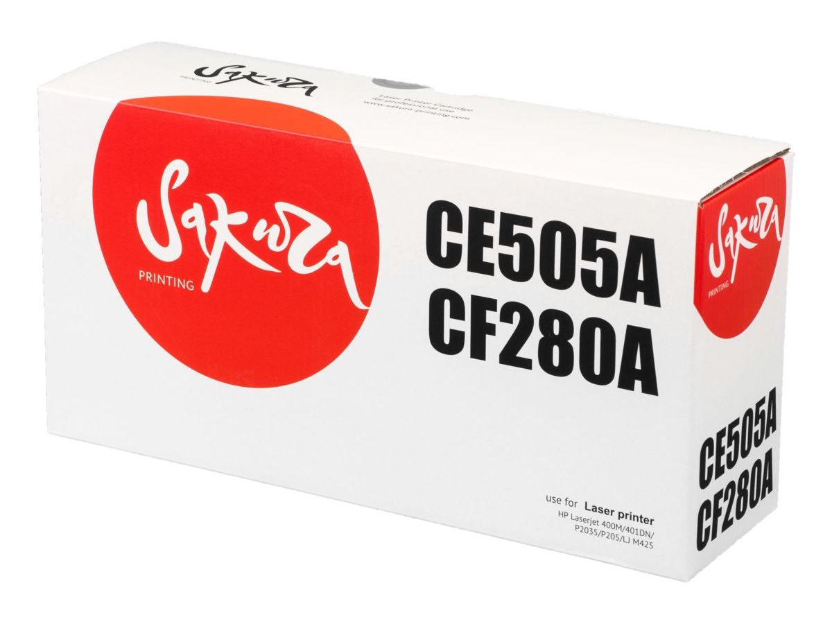 Картридж SAKURA CE505A/CF280A для HP, черный, 2700 к. LJ 400M/LJ 401/DNP2035/DNP205
Картридж SAKURA CE505A/CF280A для HP, черный, 2700 к. LJ 400M/LJ 401/DNP2035/DNP205