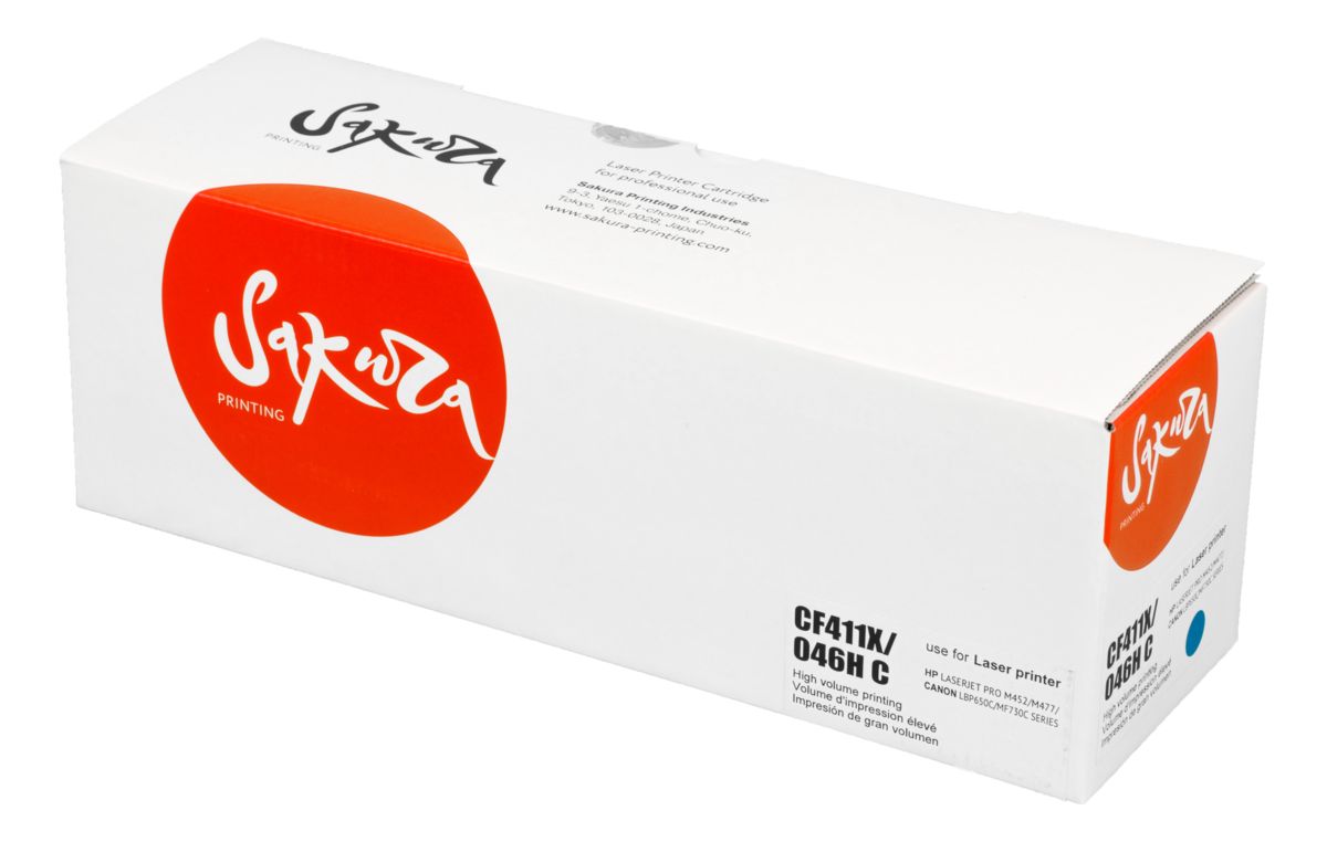 Картридж Sakura CF411X/046HC для HP, Canon, голубой, 5000 к. LJ M452nw/M452dn/M477fnw/M477fdw/M477fdn/M377dw/iSENSYSLBP653Cdw/LBP654Cx/MF732Cdw/MF734Cdw/MF735Cx
Картридж Sakura CF411X/046HC для HP, Canon, голубой, 5000 к. LJ M452nw/M452dn/M477fnw/M477fdw/M477fdn/M377dw/iSENSYSLBP653Cdw/LBP654Cx/MF732Cdw/MF734Cdw/MF735Cx