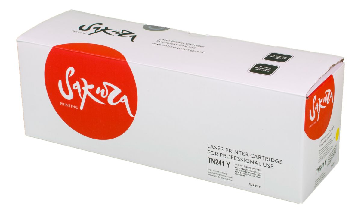Картридж SAKURA TN241Y для Brother HL-3140CW, HL-3150CDW, HL-3170CDW, DCP-9020CDW, MFC-9140CDN, MFC-9330CDW, MFC-9340CDW, желтый, 1400 к.
Картридж SAKURA TN241Y для Brother HL-3140CW, HL-3150CDW, HL-3170CDW, DCP-9020CDW, MFC-9140CDN, MFC-9330CDW, MFC-9340CDW, желтый, 1400 к.