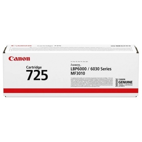 Картридж лазерный Canon CRG 725 черный для Canon LBP6000/LBP6020/LBP6020B/LBP6030/LBP6030B/LBP6030w/MF3010 (1600стр.)
Картридж лазерный Canon CRG 725 черный для Canon LBP6000/LBP6020/LBP6020B/LBP6030/LBP6030B/LBP6030w/MF3010 (1600стр.)