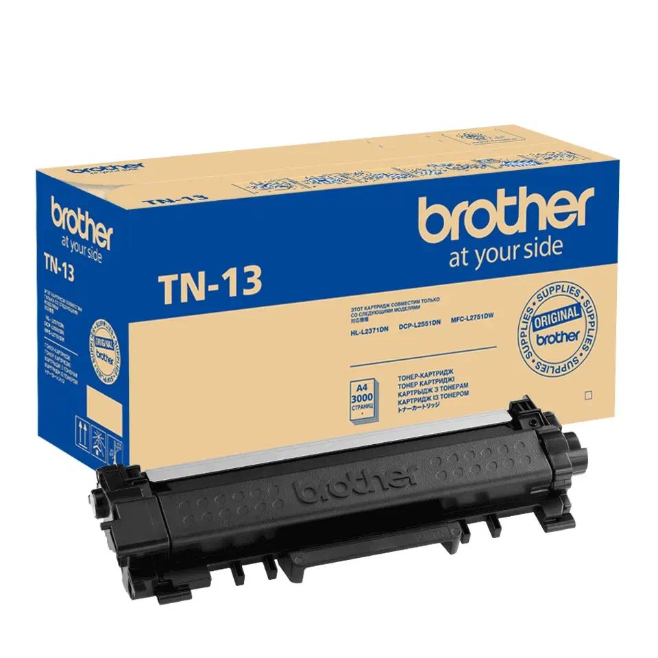 Картридж Brother TN13 (3000 стр.) черный для MFCL2751/2551
Картридж Brother TN13 (3000 стр.) черный для MFCL2751/2551