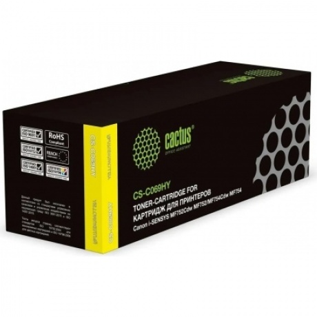 Картридж лазерный Cactus CS-C069HY 069H желтый (5500стр.) для Canon i-Sensys MF752Cdw MF752/MF754Cdw MF754
Картридж лазерный Cactus CS-C069HY 069H желтый (5500стр.) для Canon i-Sensys MF752Cdw MF752/MF754Cdw MF754