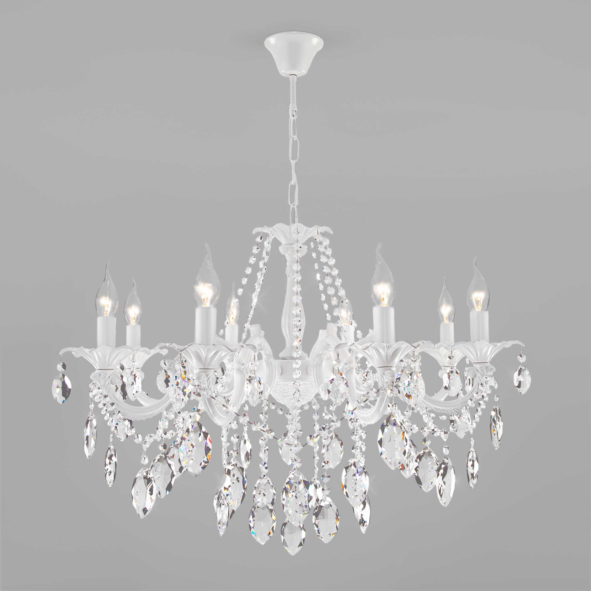 Люстра Евросвет 10108/8 белый/прозрачный хрусталь Strotskis
Люстра Евросвет 10108/8 белый/прозрачный хрусталь Strotskis