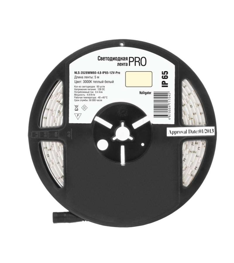 Лента светодиодная 71 704 NLS-3528WW60-4.8-IP65-12V-Pro R5 4.8Вт/м (уп.5м) Navigator 71704
Лента светодиодная 71 704 NLS-3528WW60-4.8-IP65-12V-Pro R5 4.8Вт/м (уп.5м) Navigator 71704