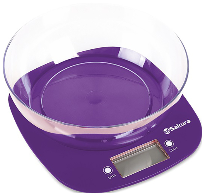 Весы кухонные электронные Sakura SA-6078P, Фиолетовый
Весы кухонные электронные Sakura SA-6078P, Фиолетовый