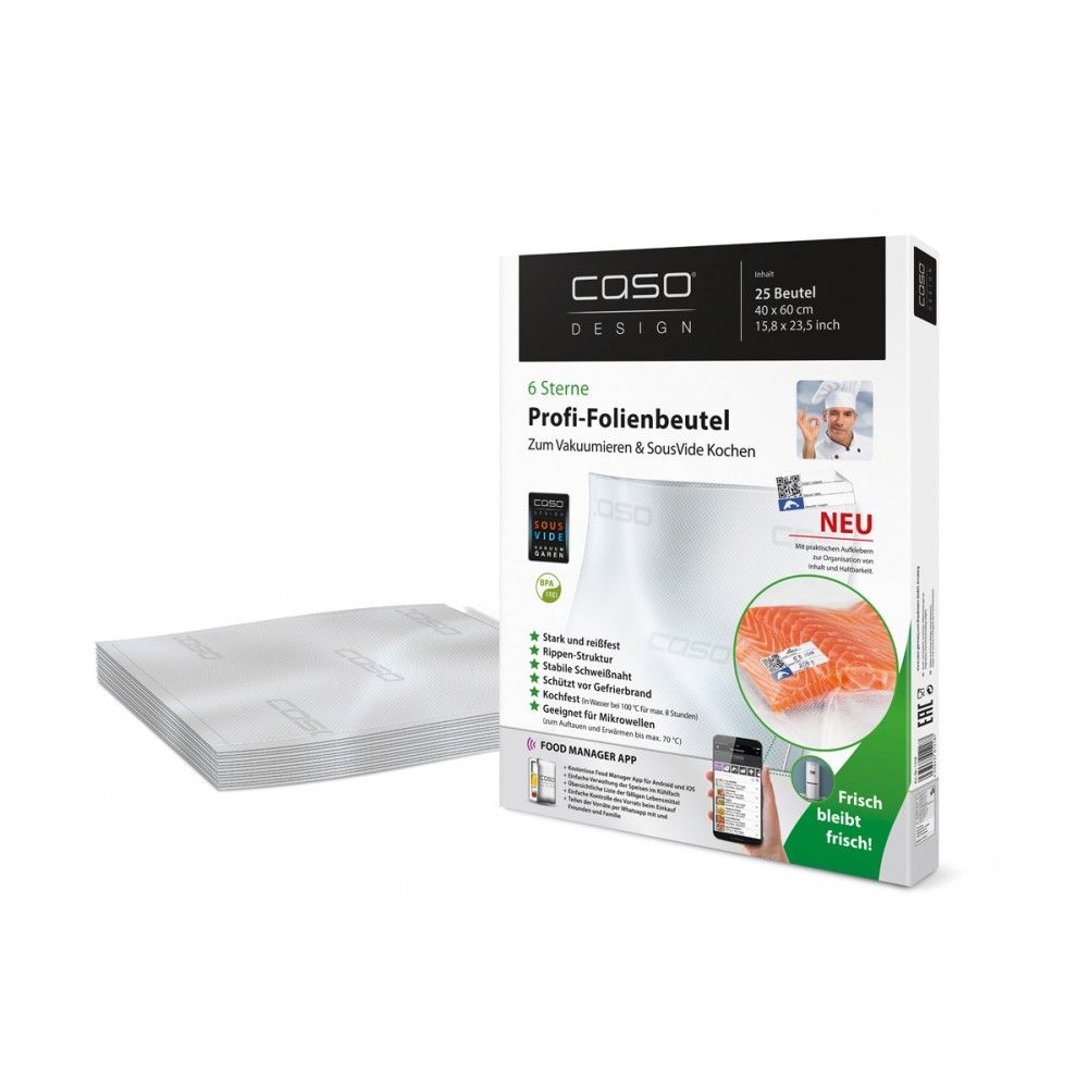 Пакеты для вакуумного упаковщика Caso VC 40x60
Пакеты для вакуумного упаковщика Caso VC 40x60