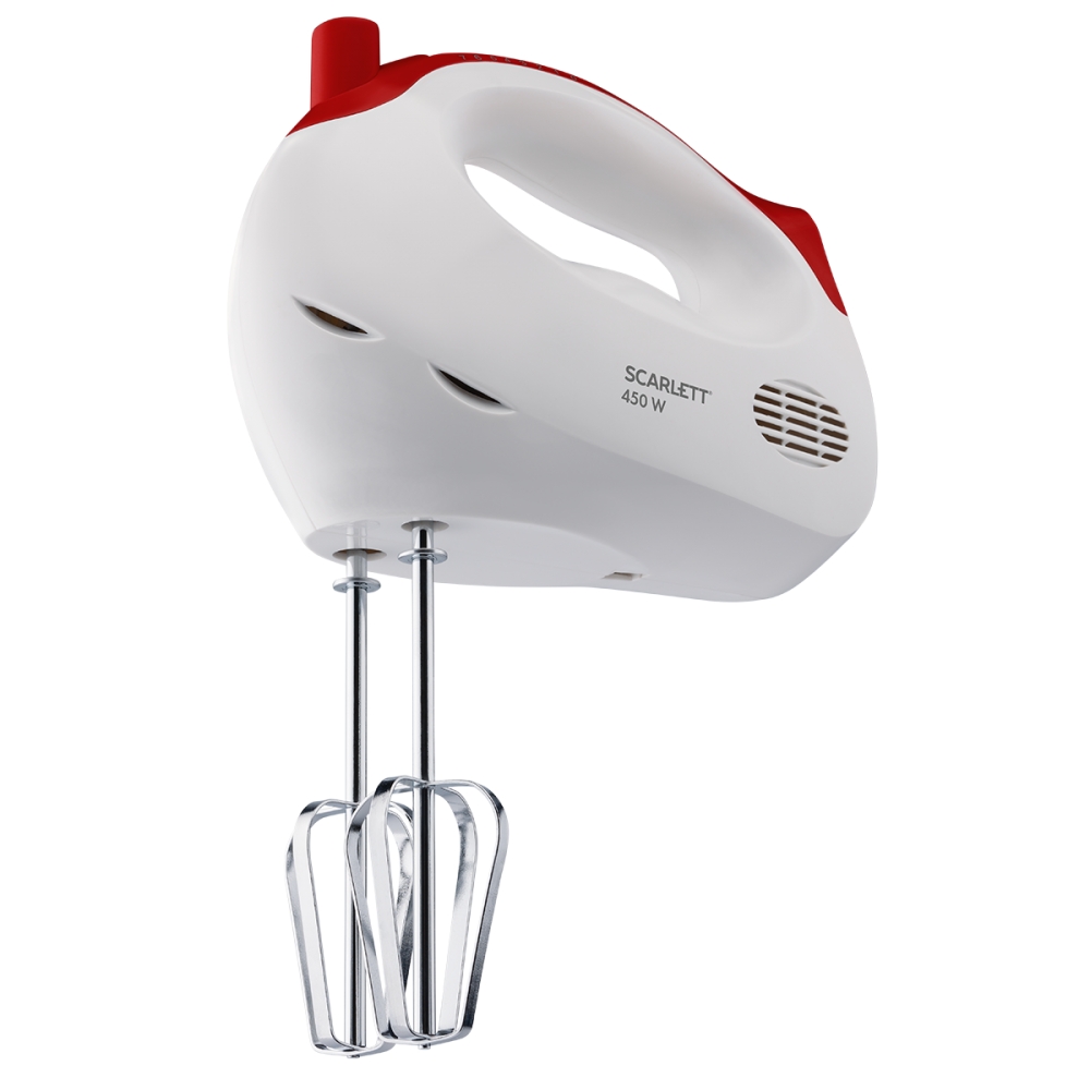 Миксер ручной Scarlett SC-HM40S13 450Вт белый/красный
Миксер ручной Scarlett SC-HM40S13 450Вт белый/красный