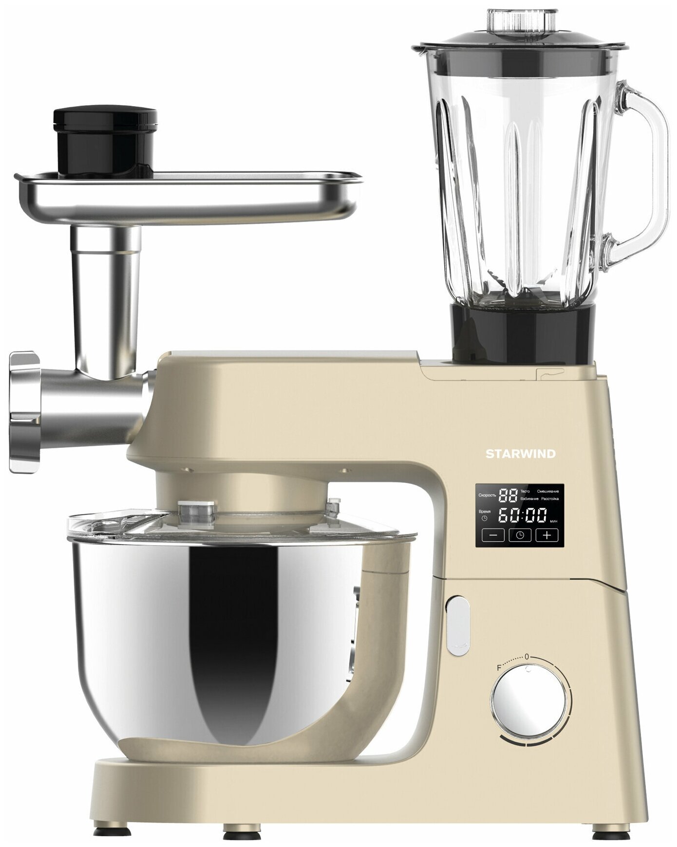 Кухонная машина Starwind SKM8193 золотистый
Кухонная машина Starwind SKM8193 золотистый