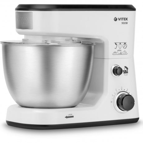 Кухонная машина Vitek VT-1438 планетар.вращ. 900Вт белый/черный
Кухонная машина Vitek VT-1438 планетар.вращ. 900Вт белый/черный