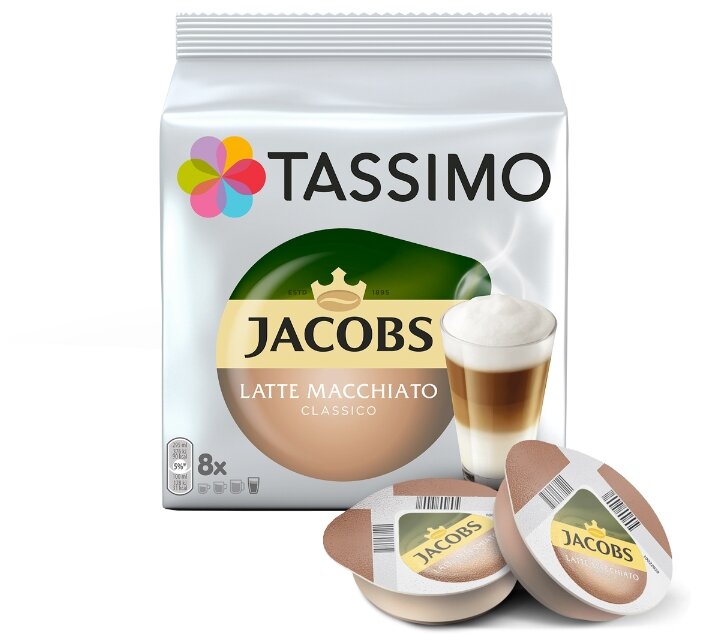 Капсулы кофе Tassimo Latte Macchiato Classico 8шт
Капсулы кофе Tassimo Latte Macchiato Classico 8шт