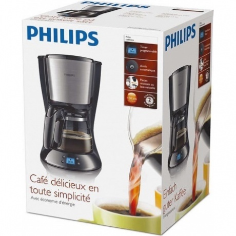 Кофеварка капельная Philips HD7459/20 Daily Collection, серебристая/черная
Кофеварка капельная Philips HD7459/20 Daily Collection, серебристая/черная