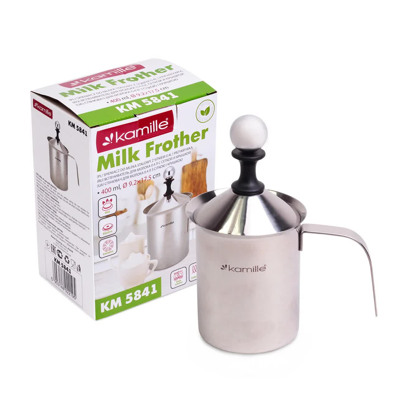 Вспениватель молока Kamille KM-5841, Серебро
Вспениватель молока Kamille KM-5841, Серебро