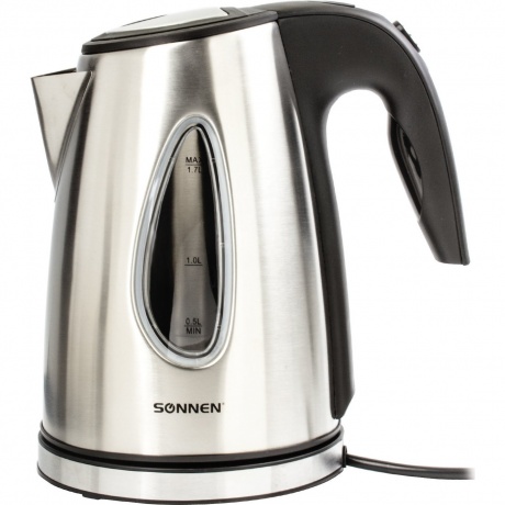 Чайник электрический Sonnen KT-1721, 1,7л, 2200Вт, нерж.сталь, черный
Чайник электрический Sonnen KT-1721, 1,7л, 2200Вт, нерж.сталь, черный