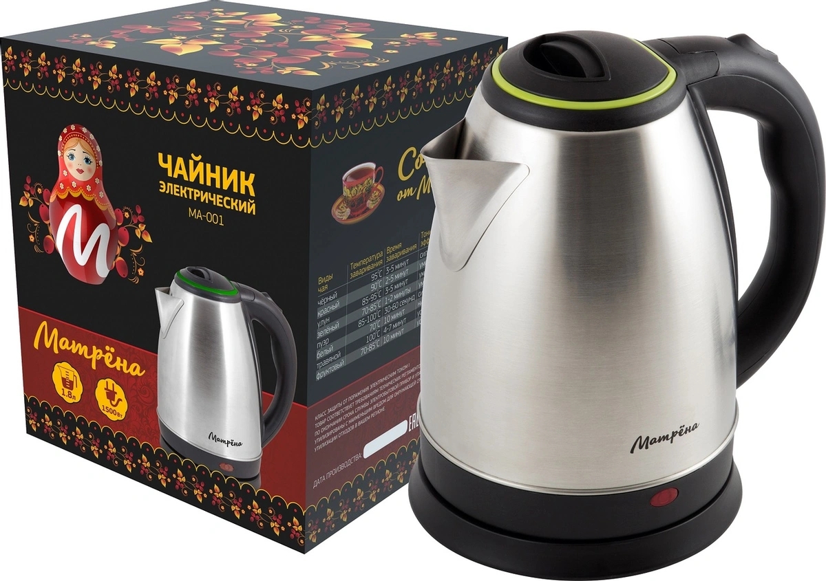 Чайник Матрёна MA-001 1.8L Green
Чайник Матрёна MA-001 1.8L Green