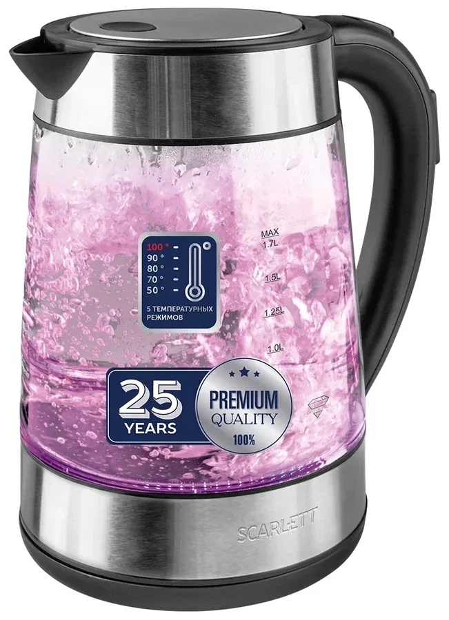 Чайник электрический Scarlett SC-EK27G41 черный
Чайник электрический Scarlett SC-EK27G41 черный