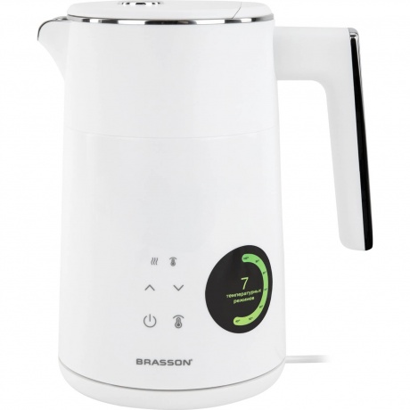 Чайник электрический Brasson KT-264, 1,5л, 2200 Вт, дисплей, белый
Чайник электрический Brasson KT-264, 1,5л, 2200 Вт, дисплей, белый