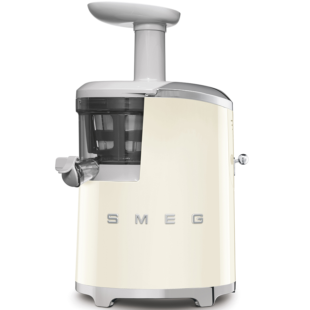 Соковыжималка шнековая Smeg SJF01CREU Стиль 50-х годов, 43 об/мин, кремовая