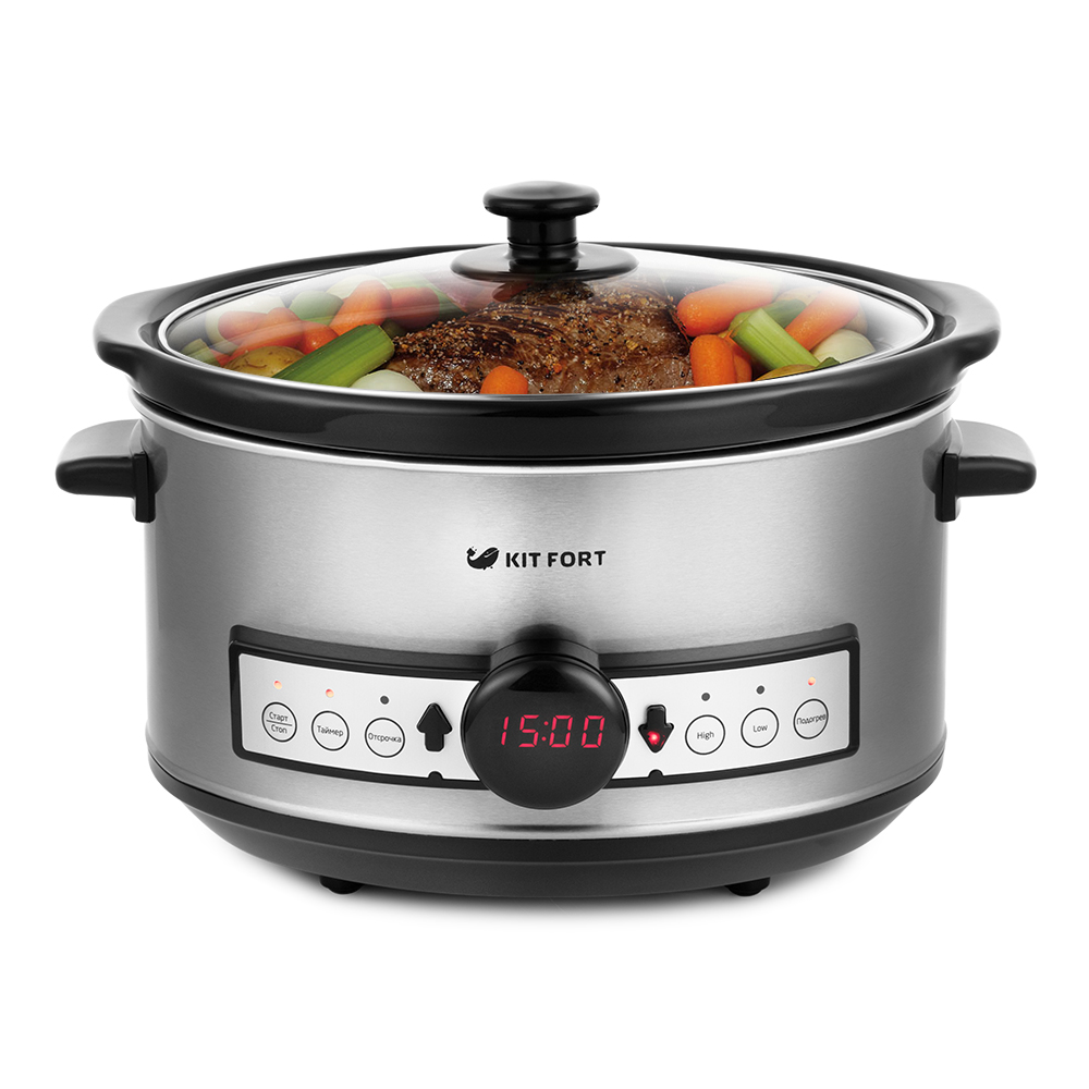 Медленноварка Kitfort КТ-213, Стальной 
Медленноварка Kitfort КТ-213, Стальной
