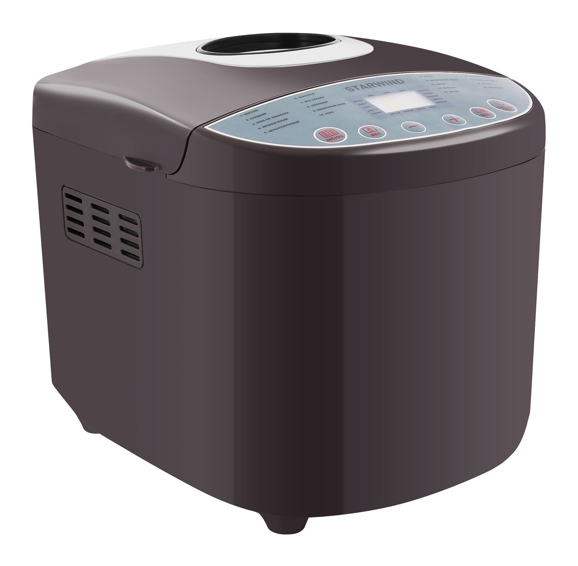 Хлебопечь Starwind SBR2162 коричневый/серебристый
Хлебопечь Starwind SBR2162 коричневый/серебристый