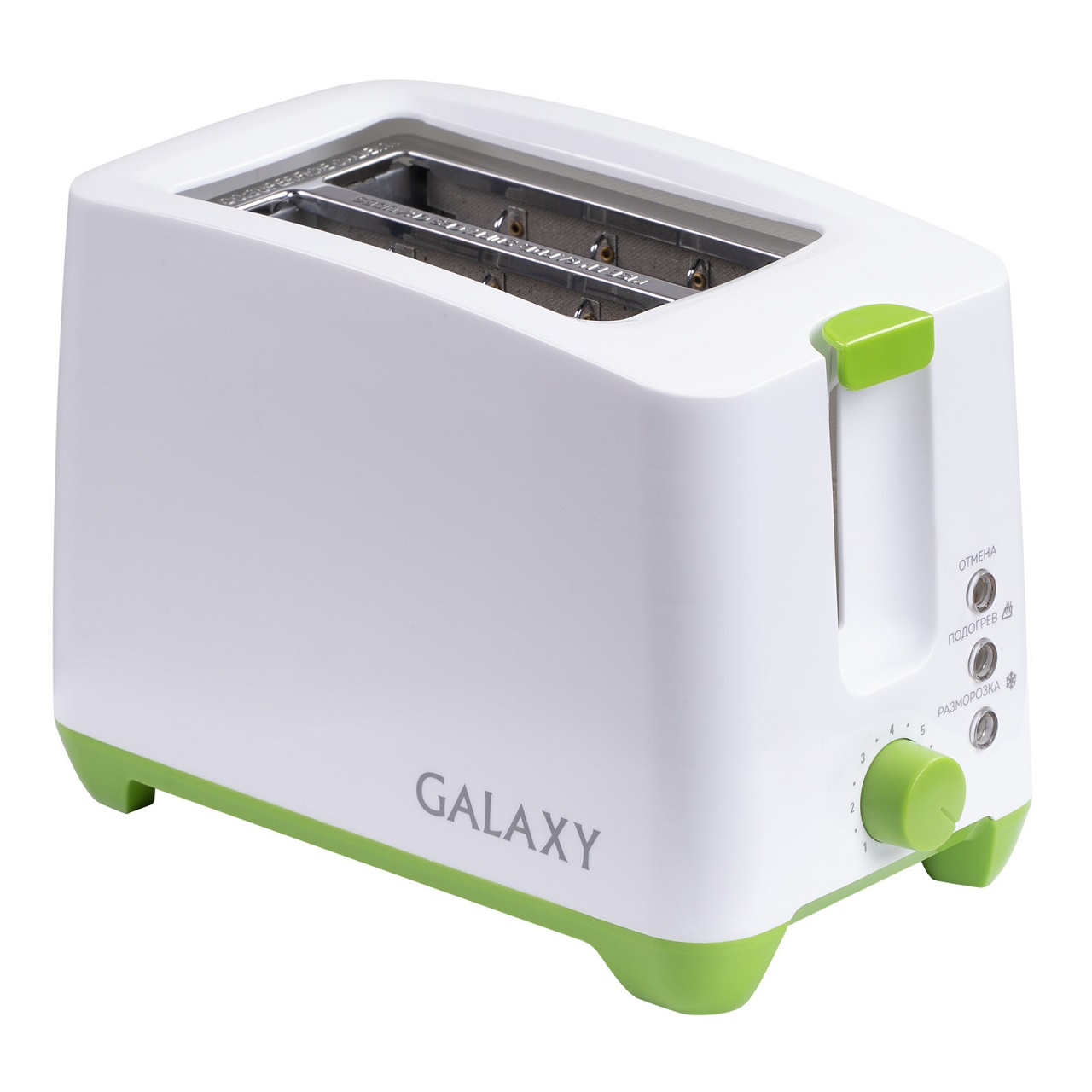 Тостер Galaxy GL 2907 White-Green
Тостер Galaxy GL 2907 White-Green