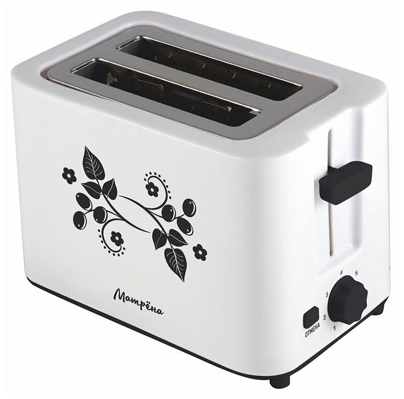 Тостер Матрёна МА-239 белый с рисунком
Тостер Матрёна МА-239 белый с рисунком