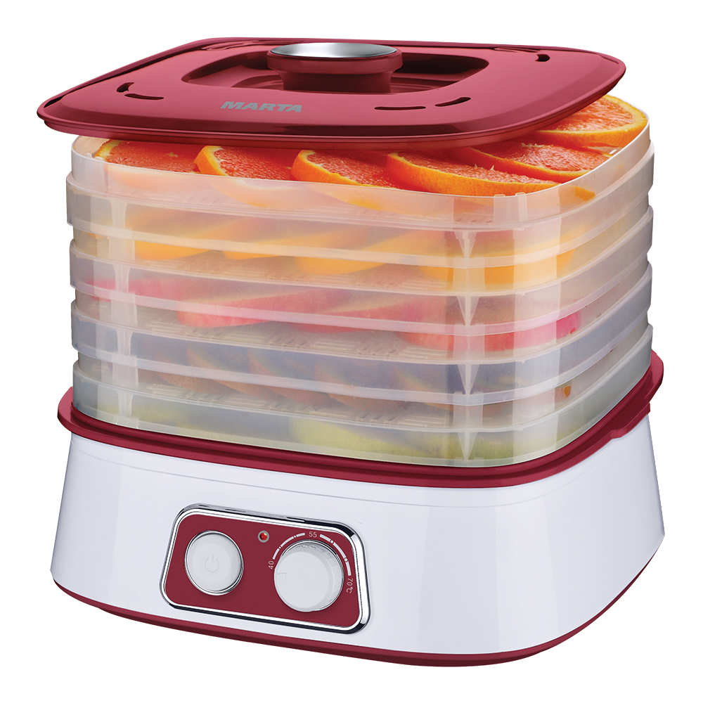 Сушилка для овощей и фруктов MARTA MT-1946 красный рубин
Сушилка для овощей и фруктов MARTA MT-1946 красный рубин