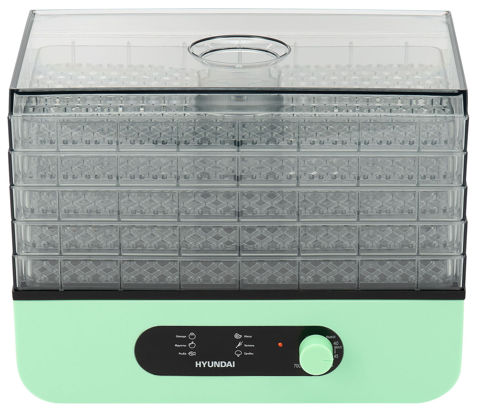 Сушилка для фруктов и овощей Hyundai HYDF-5032 5под. 400Вт мятный
Сушилка для фруктов и овощей Hyundai HYDF-5032 5под. 400Вт мятный