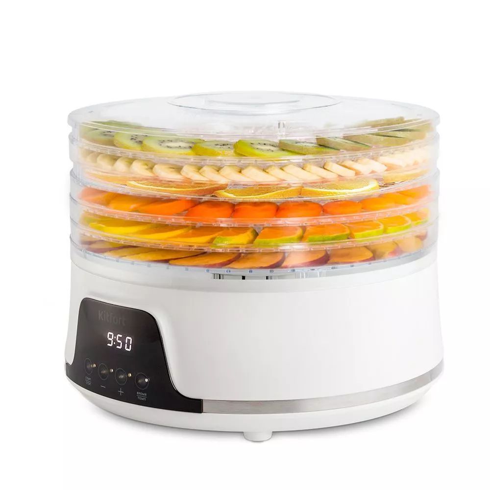 Сушка для фруктов и овощей Kitfort КТ-1942 5под. 380Вт белый
Сушка для фруктов и овощей Kitfort КТ-1942 5под. 380Вт белый