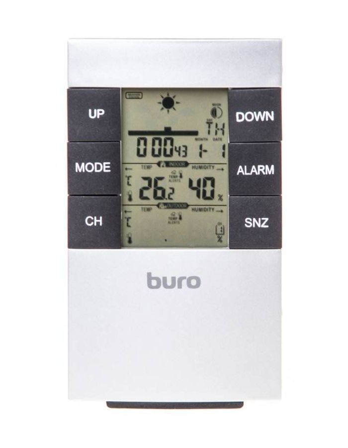 Метеостанция Buro H146G серебристый/черный
Метеостанция Buro H146G серебристый/черный