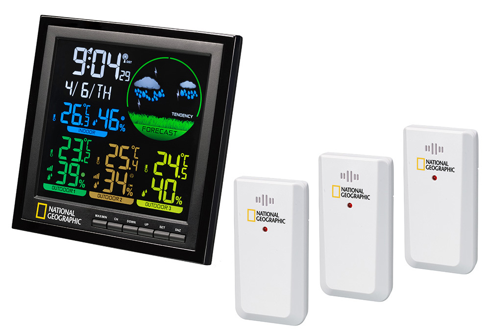 Метеостанция Bresser National Geographic VA с цветным дисплеем и тремя белыми датчиками
Метеостанция Bresser National Geographic VA с цветным дисплеем и тремя белыми датчиками