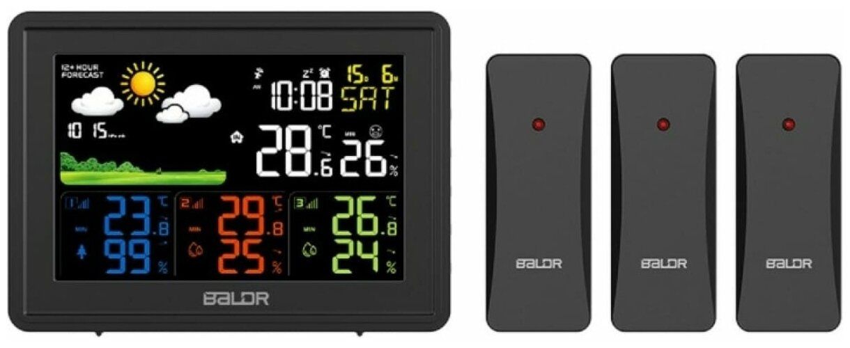 Метеостанция BALDR B0359WST4H4PR-BLACK беспроводная с тремя внешними датчиками, черный
Метеостанция BALDR B0359WST4H4PR-BLACK беспроводная с тремя внешними датчиками, черный