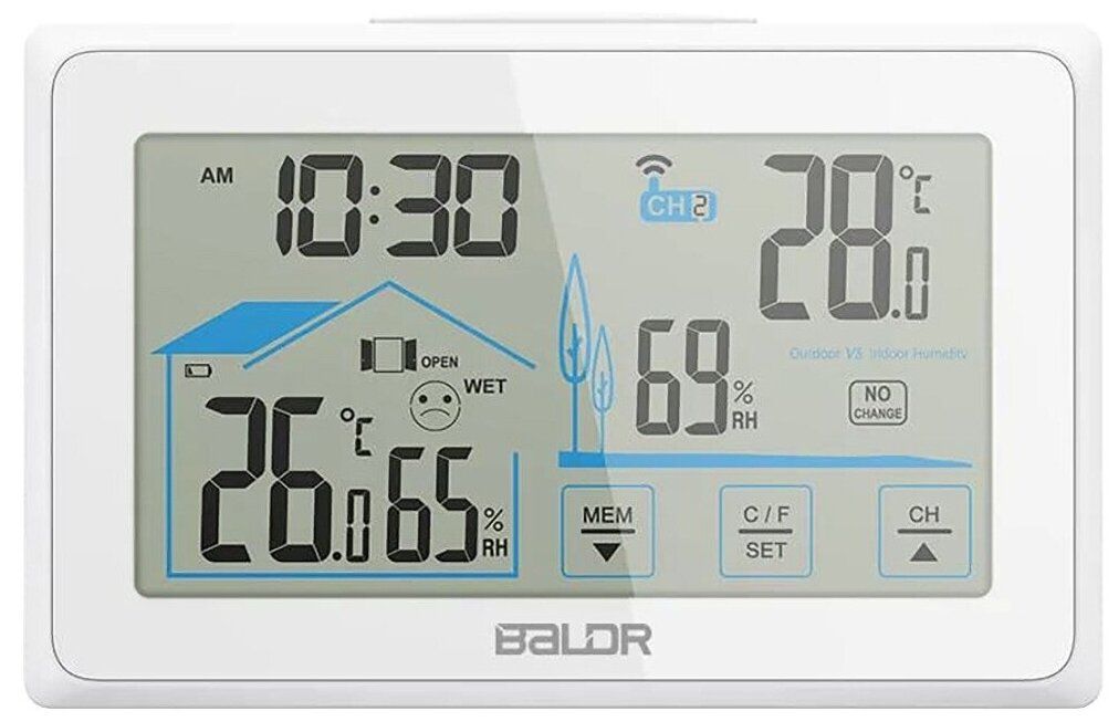 Метеостанция BALDR B0340ST2H2-WHITE, беспроводная с индикатором открытия/закрытия окна
Метеостанция BALDR B0340ST2H2-WHITE, беспроводная с индикатором открытия/закрытия окна