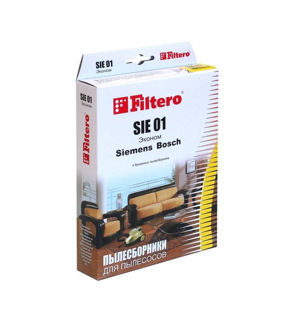 Пылесборники Filtero SIE 01 Эконом бумажные (4пылесбор.)
Пылесборники Filtero SIE 01 Эконом бумажные (4пылесбор.)