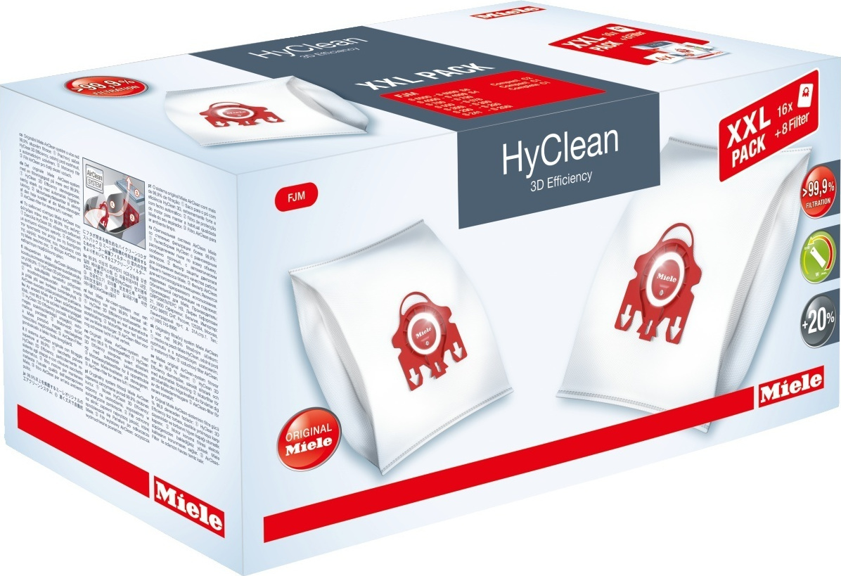 Пылесборники Miele FJM XXL-Pack HyClean 3D (16пылесбор.+8фильтров)
Пылесборники Miele FJM XXL-Pack HyClean 3D (16пылесбор.+8фильтров)