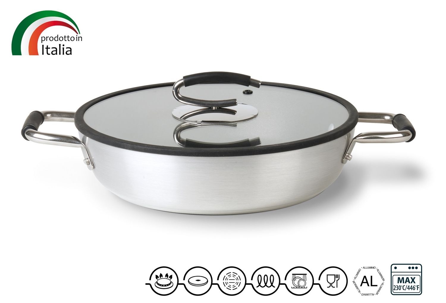 Сотейник с 2 ручками и стеклянной крышкой Splendida 28 см TVS 1V582283320001C
Сотейник с 2 ручками и стеклянной крышкой Splendida 28 см TVS 1V582283320001C