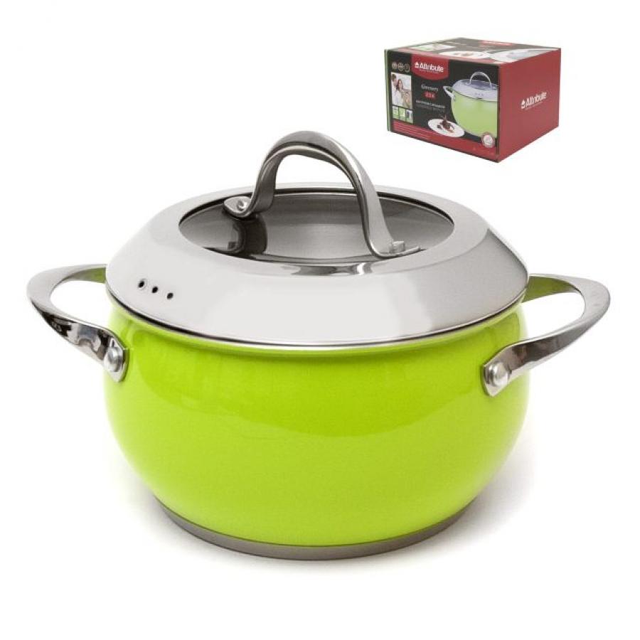 Кастрюля ATTRIBUTE STEEL GREENERY 18х10см 2.5л
Кастрюля ATTRIBUTE STEEL GREENERY 18х10см 2.5л