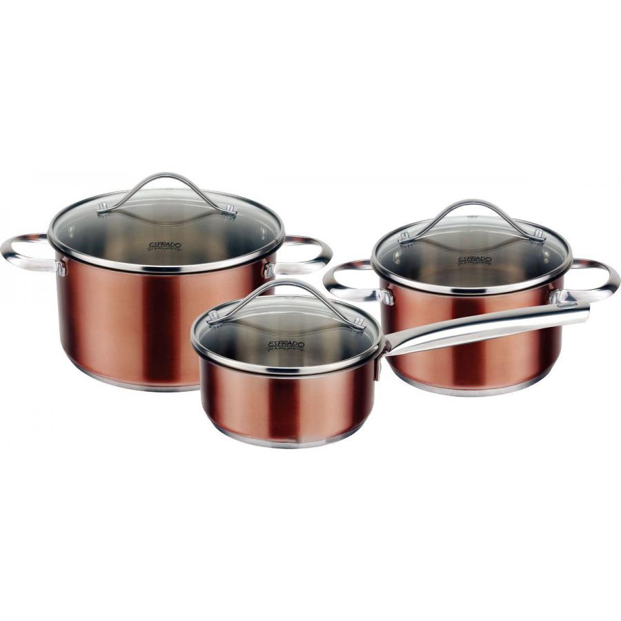 Набор посуды Esprado Guarda 1л, 1,8л, 3,6л, шоколадный, нерж. сталь
Набор посуды Esprado Guarda 1л, 1,8л, 3,6л, шоколадный, нерж. сталь