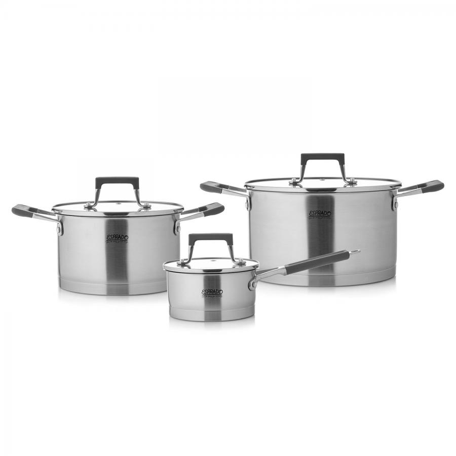 Набор посуды Esprado El Classico 1л, 3,6л, 6,1л, нерж. сталь
Набор посуды Esprado El Classico 1л, 3,6л, 6,1л, нерж. сталь