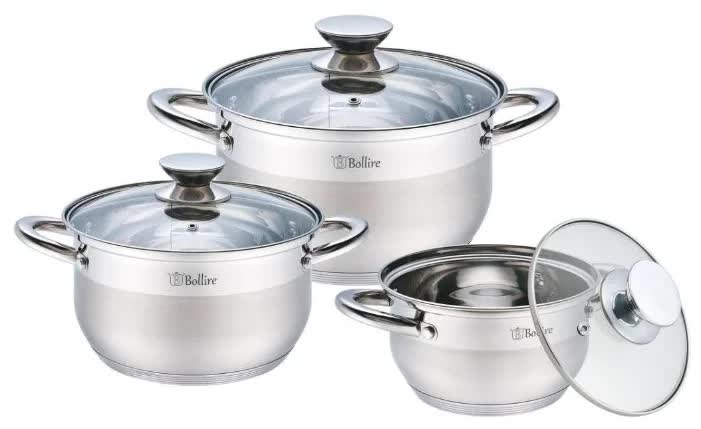 Набор кастрюль Bollire BR-4001 ( 1,5л/3,0л/5,0л
Набор кастрюль Bollire BR-4001 ( 1,5л/3,0л/5,0л